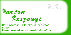 marton kaszonyi business card